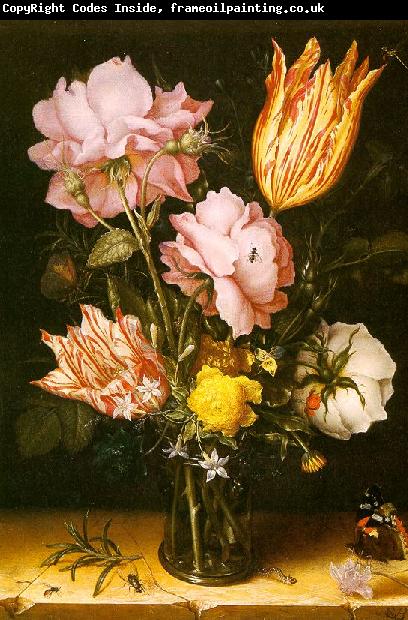Berghe, Christoffel van den Bouquet of Flowers on a Stone Ledge